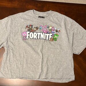 NWOT Fortnite Grey Cropped T-Shirt